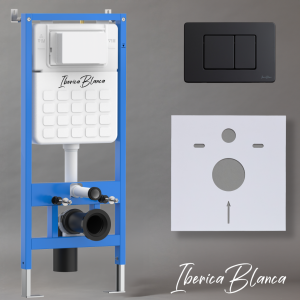 Система инсталляции для унитазов Iberica Blanca Inox-C IB001.112 кнопка смыва черный матовый