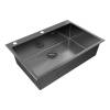 Мойка кухонная Paulmark Kroner-Edge 75 PM777551-GM Вороненая Сталь, 75x51 фото 2