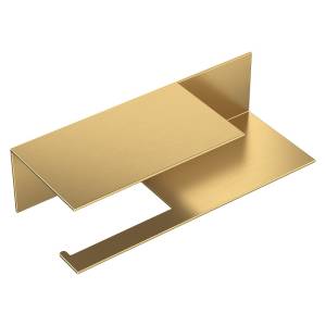 Держатель туалетной бумаги Boheme Qubic 10721-2-MG c полкой, Matt Gold