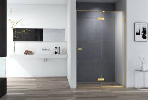 Душевая дверь Cezares Bellagio BELLAGIO-B-12-120-C-BORO профиль брашированное золото, стекло прозрачное, 120x196.8