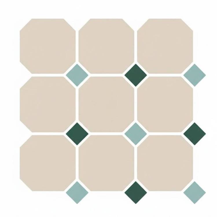 Декор Top Cer Octagon 4416OCT13+18-A White 16/Turquoise 13 + Green 18 Dots 30x30