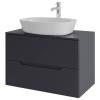 Тумба с раковиной Orange Line Li-80TugMDF+B08-500W графит матовый, 80.5 см