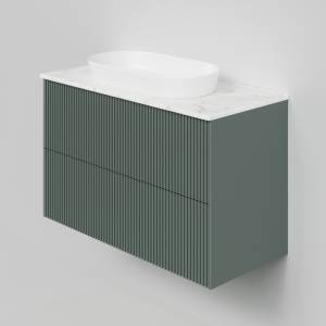 Тумба с раковиной La Fenice Terra Twin Grigio NFNC-01-TER-G-100-2-3-M-GG серо-зеленая матовая, 100 см
