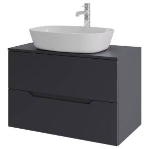 Тумба с раковиной Orange Line Li-80TugMDF+B08-500W графит матовый, 80.5 см