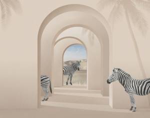 Фреска Ortograf Гармония 34807 Zebras in space Филиграна со стразами FM-F/S