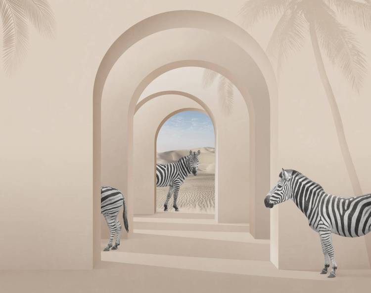 Фреска Ortograf Гармония 34807 Zebras in space Филиграна со стразами FM-F/S