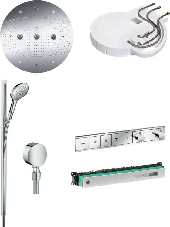 Душевой комплект Hansgrohe Raindance Rainmaker 600 (3 jet) 26117000 + 26626000 + 27506000 + 15382000