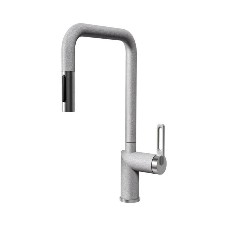 Смеситель для кухни Granula GR-8173 базальт, с выдвижным изливом