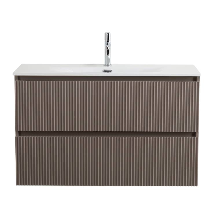 Тумба с раковиной BelBagno UNO-MINI 100 подвесная, Бежевый матовый