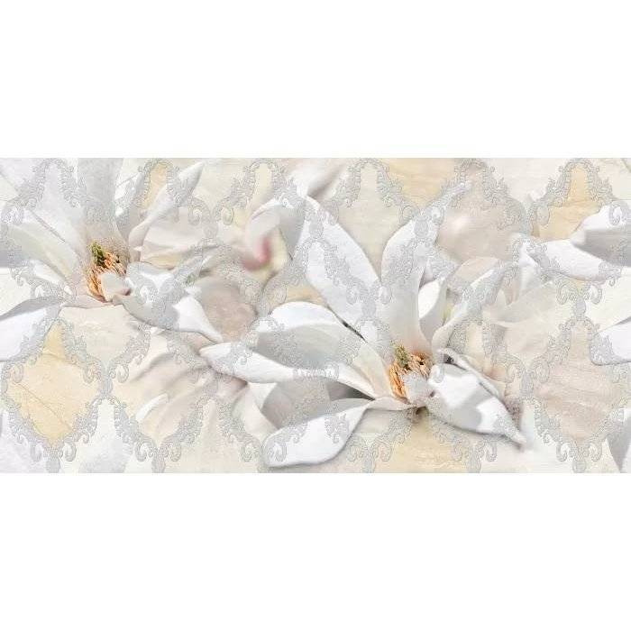 Декор Beryoza Ceramica Дубай Ромбы и цветы 5 Светло-бежевый 25x50