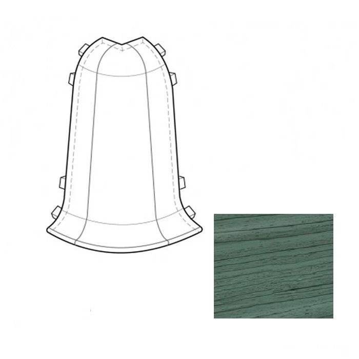 Наружный (внешний) угол LinePlast Зелёный Клён L009 58 мм