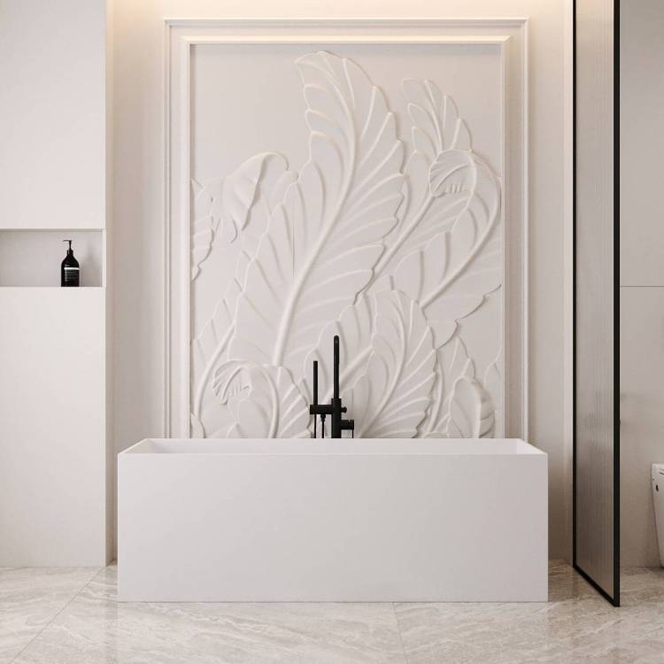 Ванна из искусственного камня Abber Stein AS9640-1.7 170x72 белая матовая