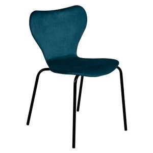 Набор из 4 стульев Bradex Home Seven Style RF 0255K темно-бирюзовый велюр с черными ножками