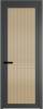 Межкомнатная дверь Profil Doors 1 AGP цвет профиля Серая ночь, стекло безопасное 6 мм мору золото 600x2000