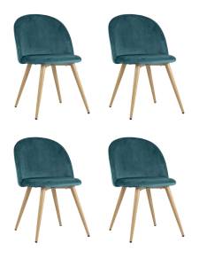 Набор из 4 стульев Stool Group Лион DC-69030A HLR-60 X4 с ромбами аквамарин