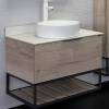 Тумба с раковиной Comforty Порто-75 00-00009321 дуб дымчатый фото 5
