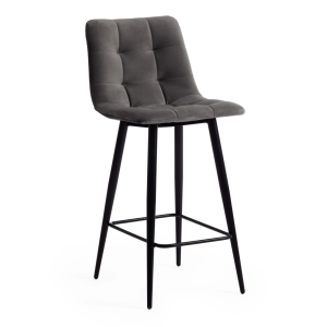 Стул барный Tetchair Chilly (mod. 7095пб) 15453 серый barkhat 26/черный 53x44x94