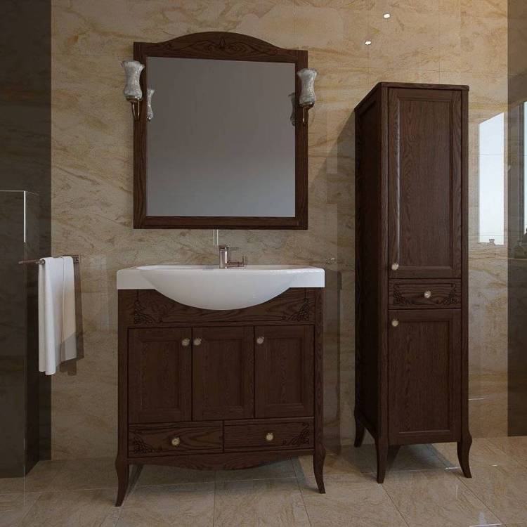 Мебель для ванной ASB-Woodline Салерно 80 орех антикварный