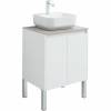 Тумба с раковиной Aquanet Nova Lite 60 белый глянец, с дверками фото 2