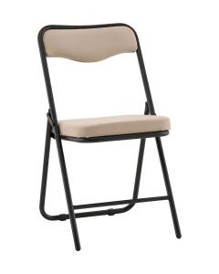 Стул складной Stool Group Джонни fb-jonny-vl-04 бежевый, каркас черный матовый, велюр