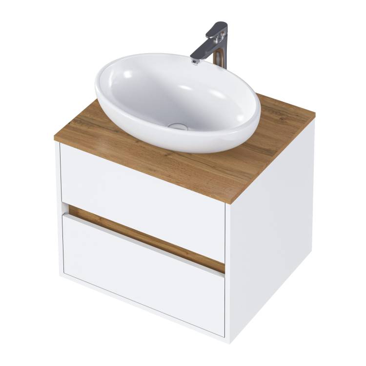 Тумба под раковину 1MarKa Veil Ц0000035552 белая аляска, дуб вотан, 60x50x50