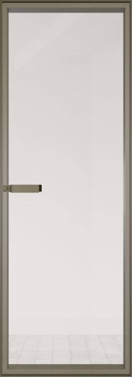 Межкомнатная дверь Profil Doors 1 AGN цвет профиля Шампань, стекло безопасное 4 мм прозрачное 700x2000