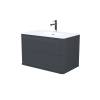 Тумба с раковиной Iddis Oxford Neo OXN80D0i95K подвесная, 80 см, темно-серый