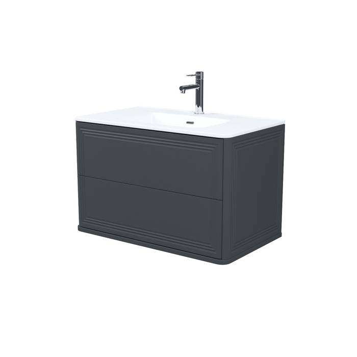 Тумба с раковиной Iddis Oxford Neo OXN80D0i95K подвесная, 80 см, темно-серый