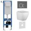 Комплект Iberica Blanca Bilbao Alto IB.001M.BLA.231.837 унитаз безободковый, белый, сиденье микролифт, клавиша смыва серый матовый
