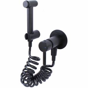 Гигиенический душ Bronze de Luxe Scandi 14512/1B встраиваемый, черный матовый, с пружинным шлангом