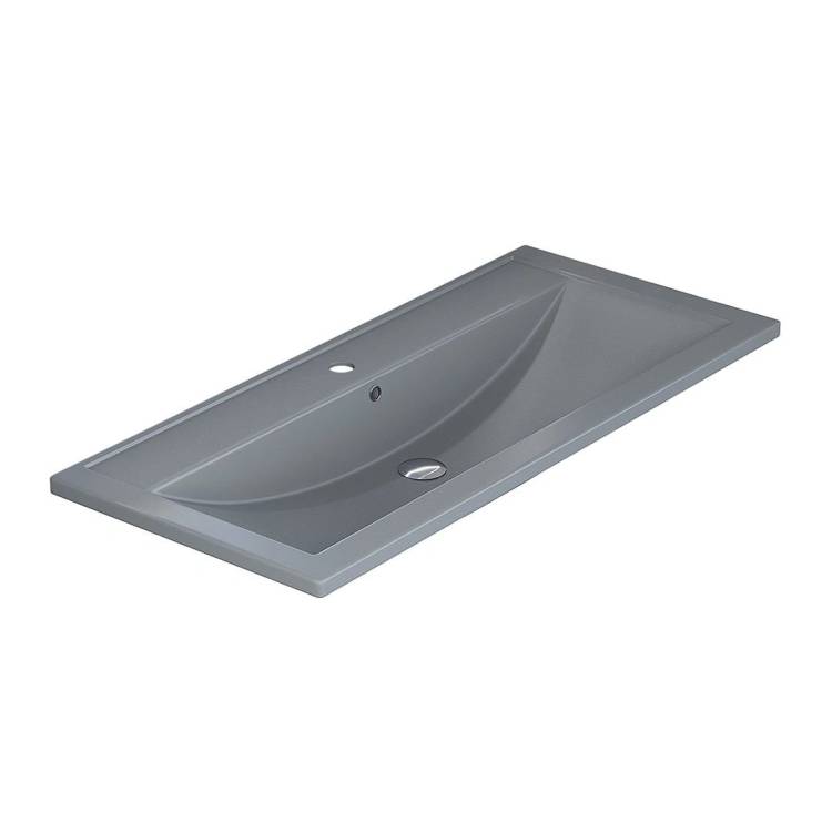 Раковина Uperwood Foster Quartz 291030045 серая матовая, бетон, 100x45.5