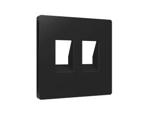 Лицевая панель для двойной компьютерной/телефонной розетки RJ-45/RJ-11 Ambrella Volt Alfa AP8121 черный матовый