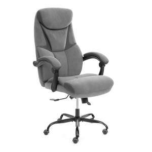 Кресло компьютерное Tetchair Cambridge metalBL 25024 серый, велюр, ткань