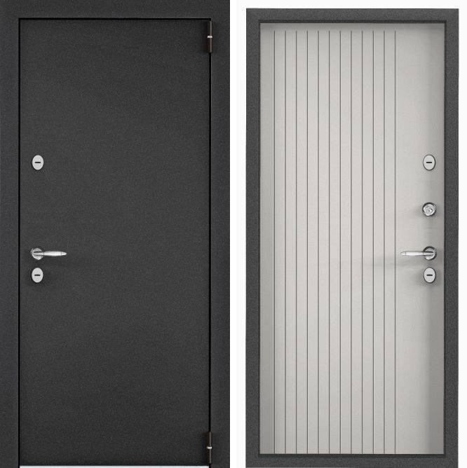 Входная стальная дверь Torex SNEGIR 20F MP 961351 Темно-серый букле графит/ПВХ Бьянко 2000x880