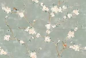 Декор Ragno Mixed RC5L Verde Decoro Fiori di Pesco Rett. (A+B) 120x40