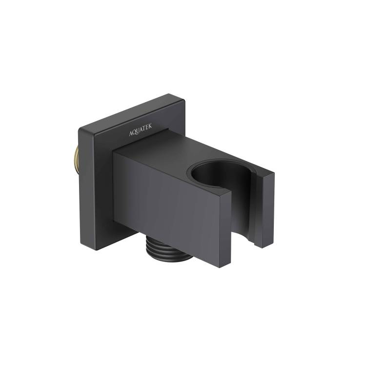Шланговое подключение Aquatek AQ2463MB с держателем, черный матовый