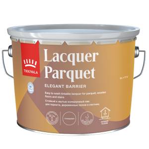 Лак паркетный износостойкий алкидно-уретановый Tikkivala Lacquer Parquet полуматовый 9 л