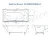 Ванна из искусственного камня Delice Bravo DLR330036RB-G 150x70, белая глянцевая, с черными ручками, без ножек фото 11