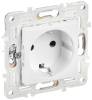 Розетка 1-местная с заземлением и шторками IEK Skandy SK-R14-16-1-K01 арктический белый