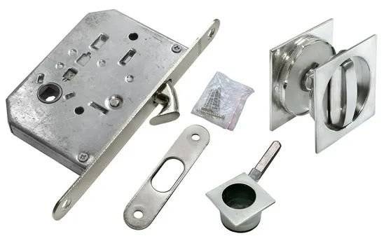 Комплект для раздвижных дверей Morelli MHS-2 WC SC матовый хром, с замком