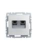 Розетка телефонная RJ11+Ethernet RJ45 IEK Brite BR-KT20-O-1-K47 алюминий фото 7