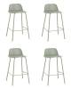 Набор из 4 полубарных стульев Stool Group Mist 8063T 65 greyish green 70077 X4 серо-зеленый