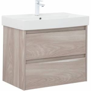 Тумба с раковиной Aquanet Nova Lite 75 305242 подвесная, орех светлый