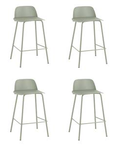 Набор из 4 полубарных стульев Stool Group Mist 8063T 65 greyish green 70077 X4 серо-зеленый