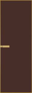 Межкомнатная дверь Profil Doors 1 AGN цвет профиля Золото, стекло безопасное 4 мм монохром шоколад 700x2000
