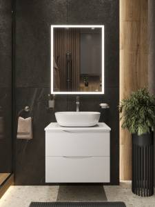 Тумба с раковиной BOND Cube T55605-S54450 белая, 60 см