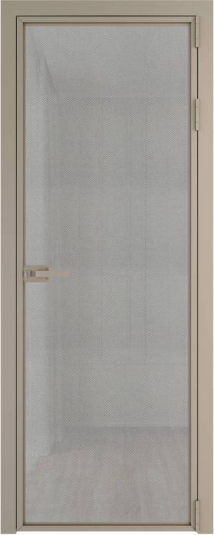 Межкомнатная дверь Profil Doors 1 AX цвет профиля Никель матовый, стекло безопасное 6 мм рэте 700x2000