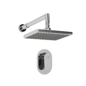 Душевой комплект Wasserkraft A12028 с верхней душевой насадкой, хром, встраиваемый