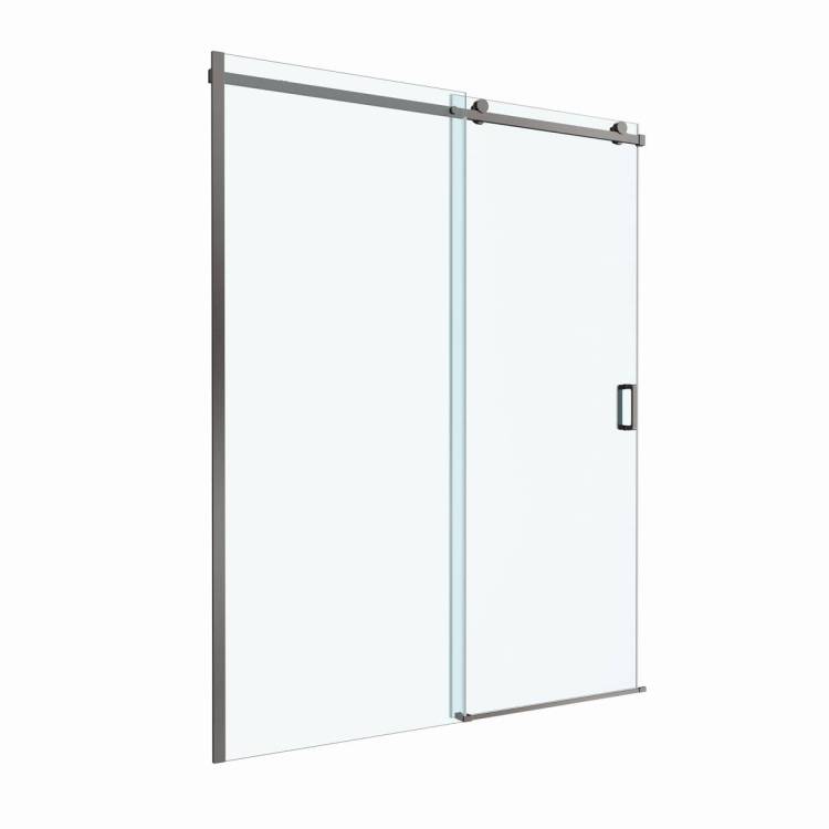 Душевая дверь в нишу BelBagno SOFT_CLOSE-2-BF-1-160-C-GM профиль оружейная сталь, стекло прозрачное, 160x200