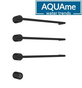 Полотенцесушитель электрический AQUAme AQM3143MB встраиваемый, c терморегулятором, матовый черный